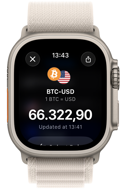 Converter X BTC to USD conversion on Apple Watch